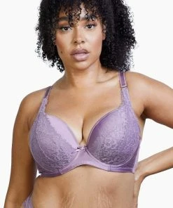 Deja Day Outlet Sophia Heather Purple Plunge Bra