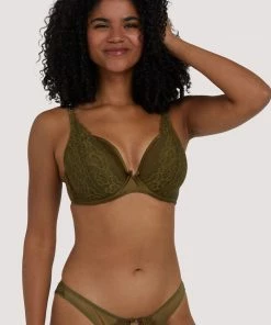 Deja Day Sophia Olive Plunge Push Up Bra