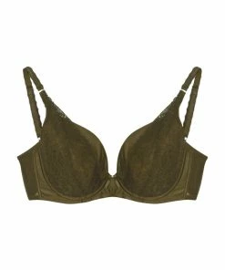 Deja Day Sophia Olive Plunge Push Up Bra