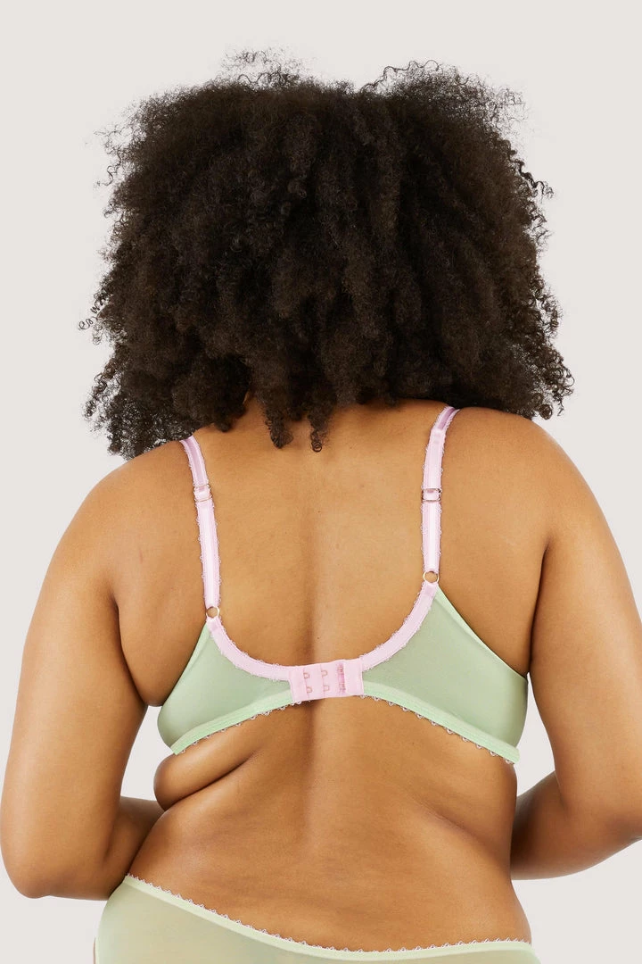 Deja Day Grace Green Supportive Plunge Mesh Bra 9 Deja Day Grace Green Supportive Plunge Mesh Bra