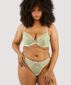 Deja Day Grace Green Supportive Plunge Mesh Bra 17 Deja Day Grace Green Supportive Plunge Mesh Bra