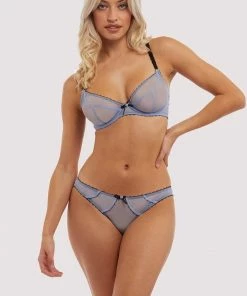 Deja Day Outlet Grace Lavender Mesh Plunge Bra
