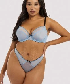 Deja Day Outlet Grace Lavender Mesh Plunge Bra