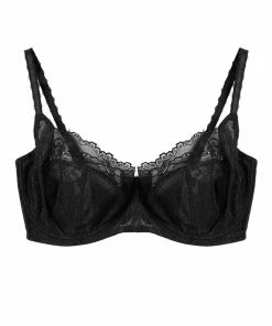 Deja Day Rosalyn Black Full Coverage Lace Bra Bras