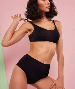 Deja Day Non Wired Bras Second Skin Black Recycled Crop Top Bra