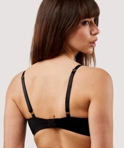 Deja Day Non Wired Bras Second Skin Black Recycled Crop Top Bra