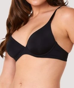 Deja Day Plunge Bras Second Skin Black Recycled Plunge Bra