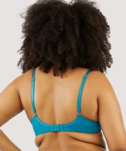 Deja Day Second Skin Teal Recycled Plunge Bra Plunge Bras
