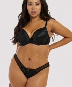 Deja Day Sophia Black Plunge & Push Up Bra Outlet