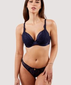 Deja Day Sophia Navy Plunge & Push Up Bra Bras