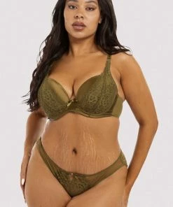 Deja Day Sophia Olive Plunge Push Up Bra