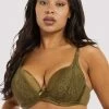 Deja Day Sophia Olive Plunge Push Up Bra 1 Deja Day Sophia Olive Plunge Push Up Bra