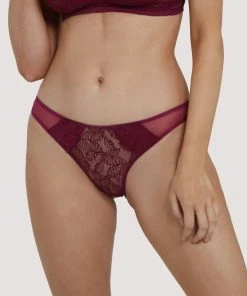 Deja Day Outlet Emma Merlot Brazilian Lace Brief