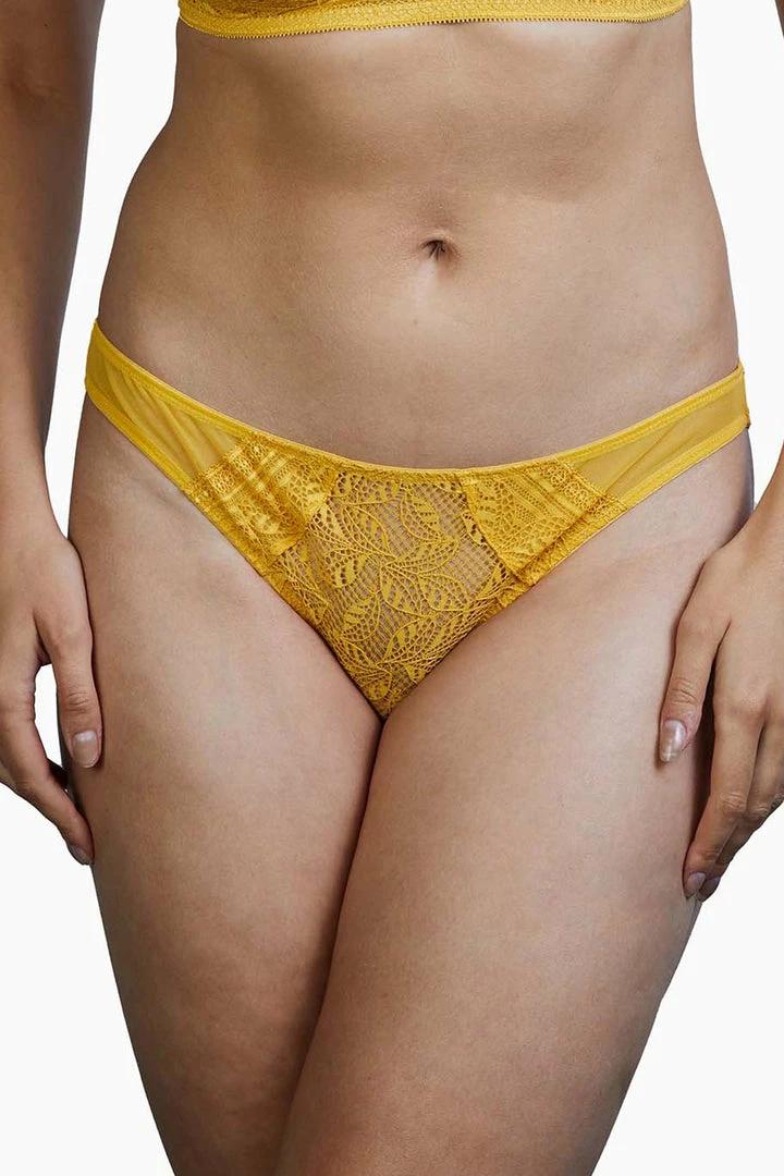 Deja Day Outlet Emma Mustard Yellow Brazilian Lace Brief 3 Deja Day Outlet Emma Mustard Yellow Brazilian Lace Brief