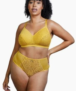 Deja Day Emma Mustard Yellow High Waist Brief Outlet