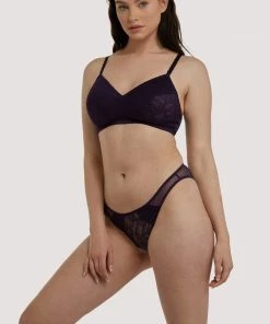 Deja Day Outlet Emma Vine Purple Brazilian Lace Brief