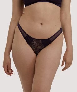 Deja Day Outlet Emma Vine Purple Brazilian Lace Brief