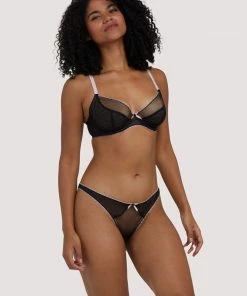 Deja Day Outlet Grace Black & Pink Thong