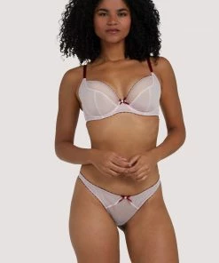 Deja Day Outlet Grace Dusty Pink And Wine Thong