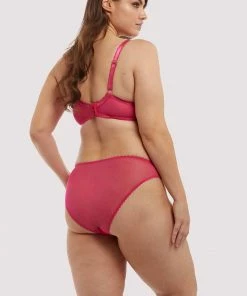 Deja Day Outlet Grace Hot Pink Mesh Brazilian Brief