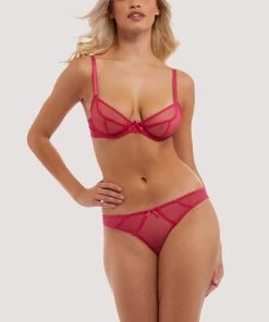 Deja Day Outlet Grace Hot Pink Mesh Brazilian Brief
