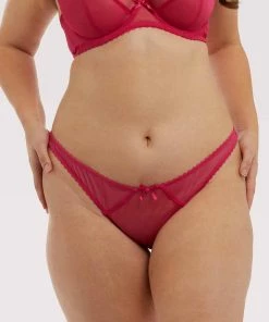 Deja Day Grace Hot Pink Mesh Thong Outlet