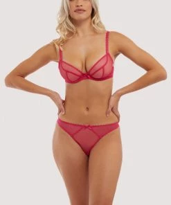 Deja Day Grace Hot Pink Mesh Thong Outlet