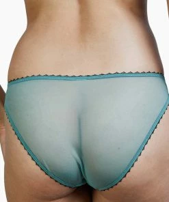 Deja Day Grace Mesh Net Green Moss And Black Brazilian Brief