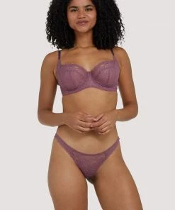 Deja Day Rosalyn Mocha Lace Thong Outlet