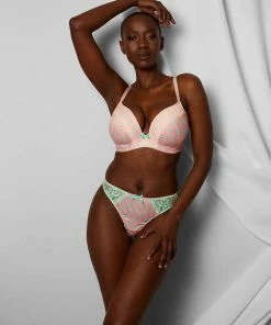 Deja Day Sophia Pink & Green Polka Brazilian Brief