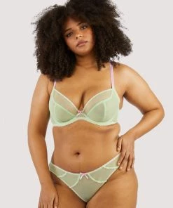 Deja Day Grace Green Mesh Brazilian Brief
