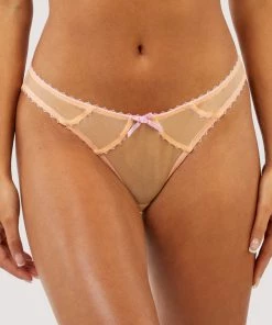 Deja Day Grace Mesh Net Orange Brazilian Brief