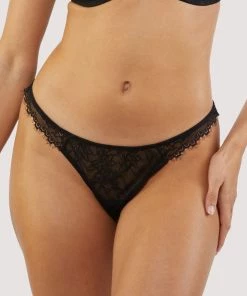 Deja Day Knickers Rosalyn Black Lace Thong