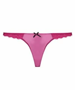 Deja Day Rosalyn Magenta Lace Thong