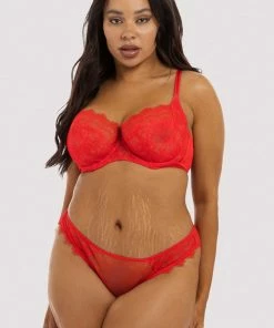 Deja Day Rosalyn Red Lace Thong Outlet