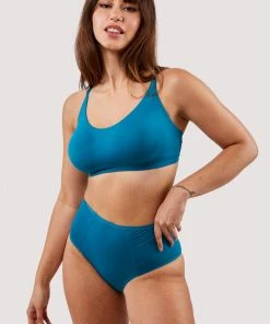 Deja Day Second Skin Teal Recycled Highwaist Brief