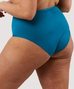 Deja Day Second Skin Teal Recycled Highwaist Brief