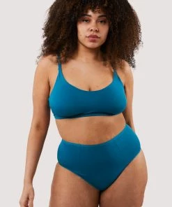 Deja Day Second Skin Teal Recycled Highwaist Brief