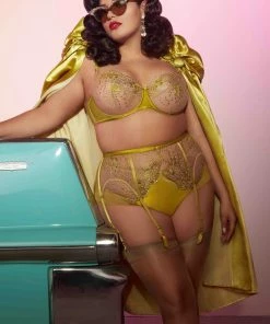 Dita Von Teese Lingerie Julies' Roses Chartreuse Underwire Curve Bra Retro Bras