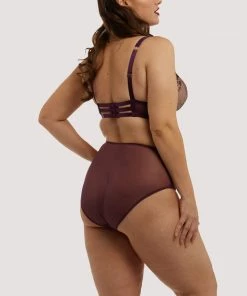 Dita Von Teese Lingerie Evelina Aubergine Curve Bra Outlet