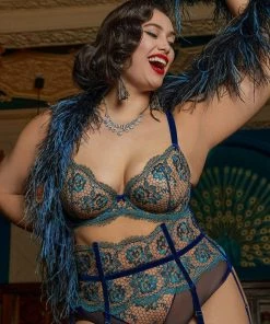 Dita Von Teese Lingerie Evelina Blue Curve Bra Plunge Bras