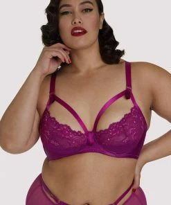 Dita Von Teese Lingerie Madame X Magenta Plunge Curve Bra Balconette Bras