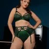 Dita Von Teese Lingerie Madame X Plunge Bottle Green Curve Bra Balconette Bras