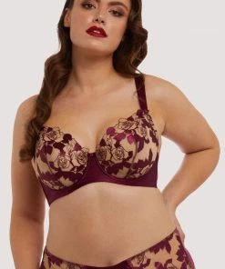 Dita Von Teese Lingerie Outlet Rosabelle Dark Cherry Curve Bra
