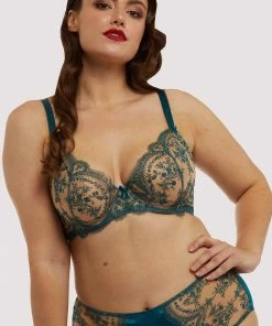 Dita Von Teese Lingerie Severine Shady Spruce Curve Bra Balconette Bras