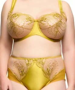 Dita Von Teese Lingerie Julies' Roses Chartreuse Underwire Curve Bra Retro Bras