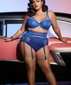 Dita Von Teese Lingerie Plus Size Bras Vedette Capri Blue Underwire Curve Bra