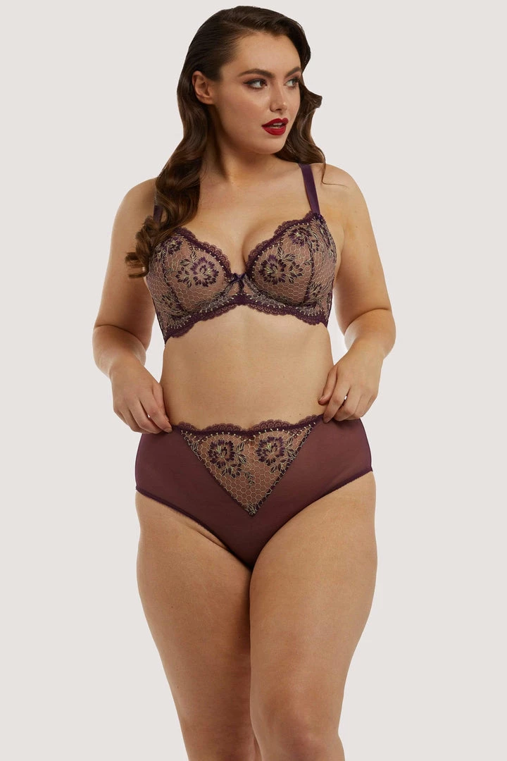 Dita Von Teese Lingerie Outlet Evelina Aubergine Curve Brief 8 Dita Von Teese Lingerie Outlet Evelina Aubergine Curve Brief