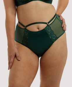 Dita Von Teese Lingerie Madame X High Waist Bottle Green Curve Brief
