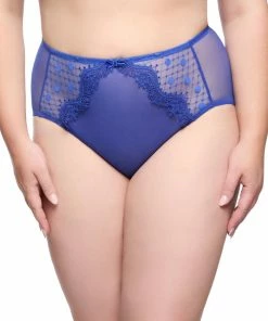 Dita Von Teese Lingerie Vedette Capri Blue High Waist Curve Brief Knickers